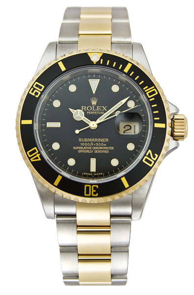 Rolex Submariner Series Submariner Date Two-Tone Steel Mens Wristwatch 16613BKSO 