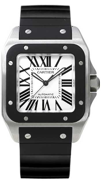 Cartier Santos 100 Stainless Steel Mens Automatic Wristwatch-W20121U2