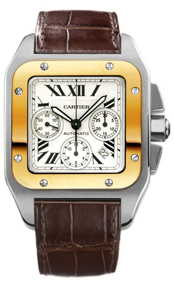 Cartier Santos 100 Chronograph Fashionable Mens Wristwatch-W20091X7