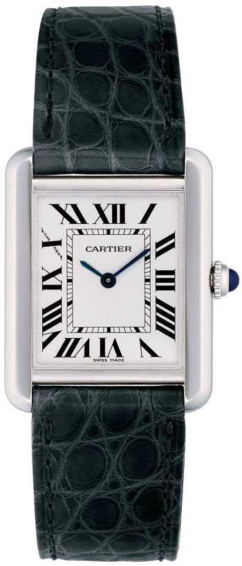 Cartier Tank Solo Fashionable Stainless Steel Ladies Swiss Quartz Wristwatch-W1018255