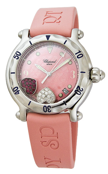 Chopard Happy Sport Series Diamond Hearts Style Ladies Quartz Watch 288950 in Pink