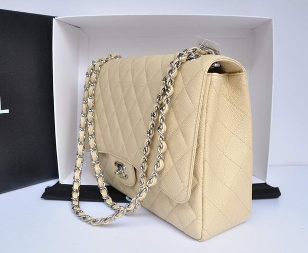 Chanel Original Caviar Leather Jumbo Flap Bag A47600 Apricot