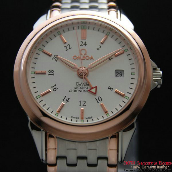 OMEGA DE VILLE Automatic Chronometer Red Gold on Steel Strap OM77214