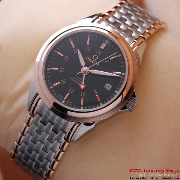 OMEGA DE VILLE Automatic Chronometer Red Gold on Steel Strap OM77215