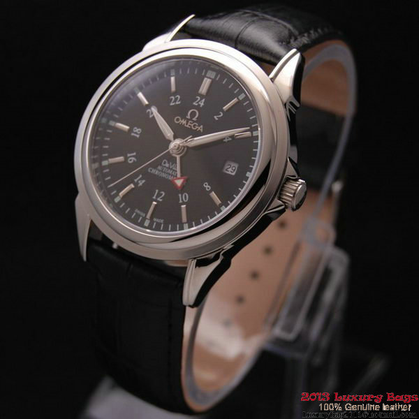 OMEGA DE VILLE Automatic Chronometer Steel on Black Leather Strap OM77204