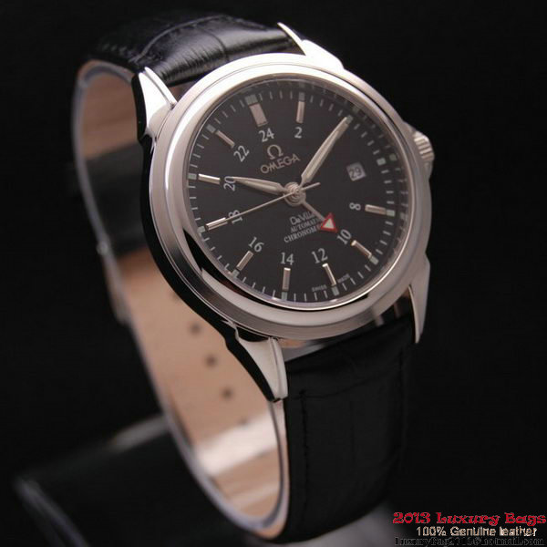 OMEGA DE VILLE Automatic Chronometer Steel on Black Leather Strap OM77204