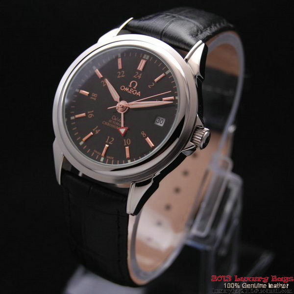 OMEGA DE VILLE Automatic Chronometer Steel on Black Leather Strap OM77205