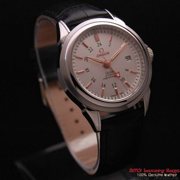 OMEGA DE VILLE Automatic Chronometer Steel on Black Leather Strap OM77217