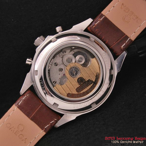 OMEGA DE VILLE CO-AXIAL CHRONOSCOPE Red Gold on Brown Leather Strap OM77418