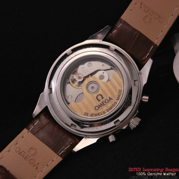 OMEGA DE VILLE CO-AXIAL CHRONOSCOPE Red Gold on Brown Leather Strap OM77420