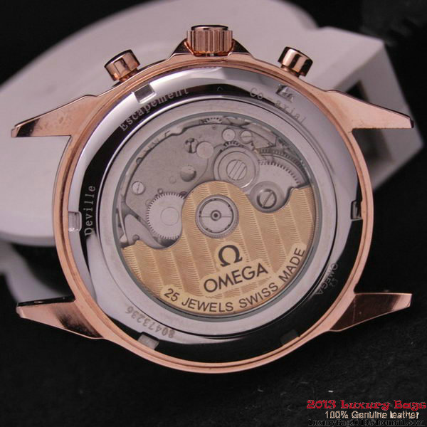 OMEGA DE VILLE CO-AXIAL CHRONOSCOPE Red Gold on Brown Leather Strap OM77424