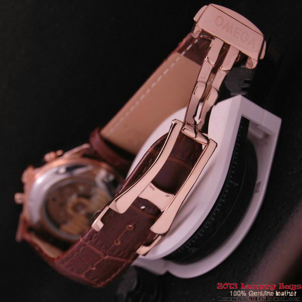 OMEGA DE VILLE CO-AXIAL CHRONOSCOPE Red Gold on Brown Leather Strap OM77426