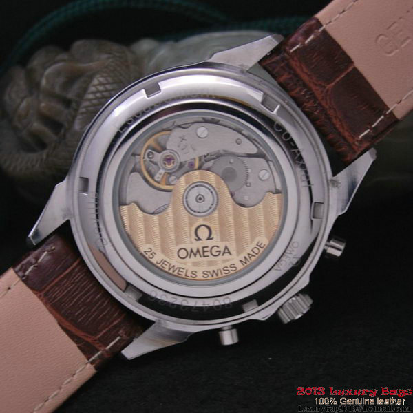 OMEGA DE VILLE CO-AXIAL CHRONOSCOPE Steel on Brown Leather Strap OM77401