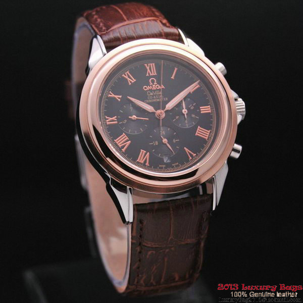 OMEGA DE VILLE CO-AXIAL Chronometer Red Gold on Brown Leather Strap OM77505