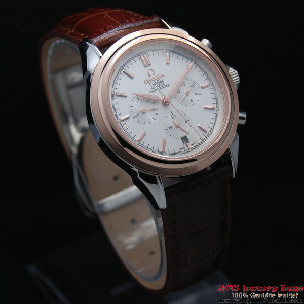 OMEGA DE VILLE CO-AXIAL Chronometer Red Gold on Brown Leather Strap OM77507