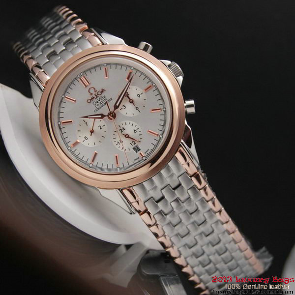 OMEGA DE VILLE CO-AXIAL Chronometer Red Gold on Steel Strap OM77517