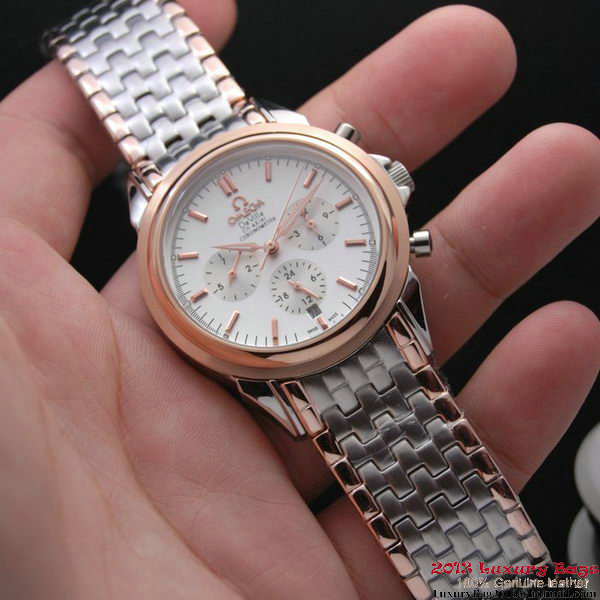 OMEGA DE VILLE CO-AXIAL Chronometer Red Gold on Steel Strap OM77517