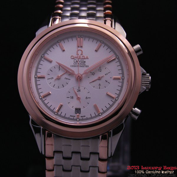 OMEGA DE VILLE CO-AXIAL Chronometer Red Gold on Steel Strap OM77517