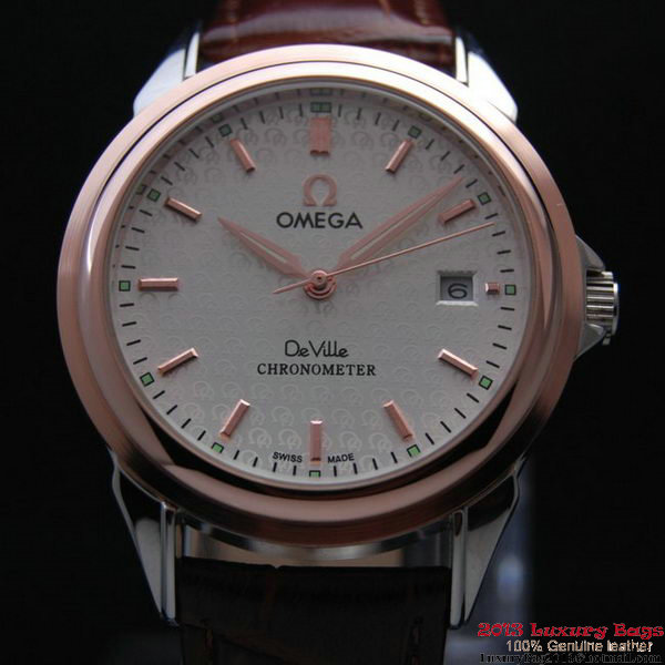 OMEGA DE VILLE Chronometer Red Gold on Brown Leather Strap OM77313