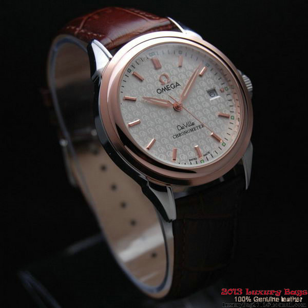 OMEGA DE VILLE Chronometer Red Gold on Brown Leather Strap OM77313