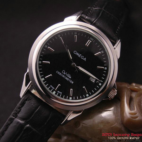 OMEGA DE VILLE Chronometer Steel on Black Strap OM77308