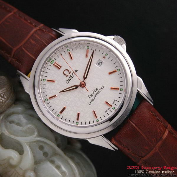 OMEGA DE VILLE Chronometer Steel on Brown Strap OM77301