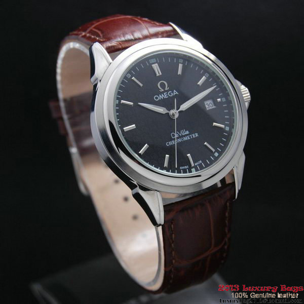 OMEGA DE VILLE Chronometer Steel on Brown Strap OM77307