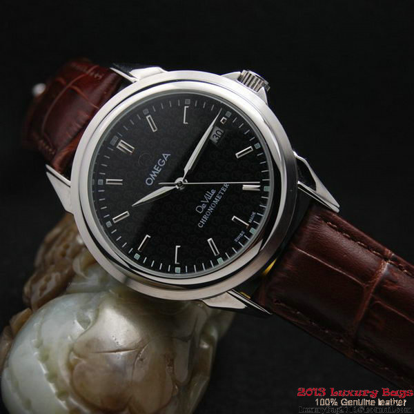 OMEGA DE VILLE Chronometer Steel on Brown Strap OM77307