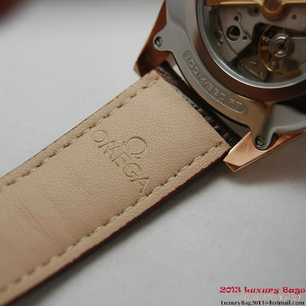 OMEGA DE VILLE HOUR VISION ANNUAL CALENDAR Red Gold on Brown Leather Strap OM77123