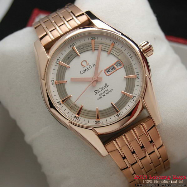 OMEGA DE VILLE HOUR VISION ANNUAL CALENDAR Red Gold on Red Gold Strap OM77128