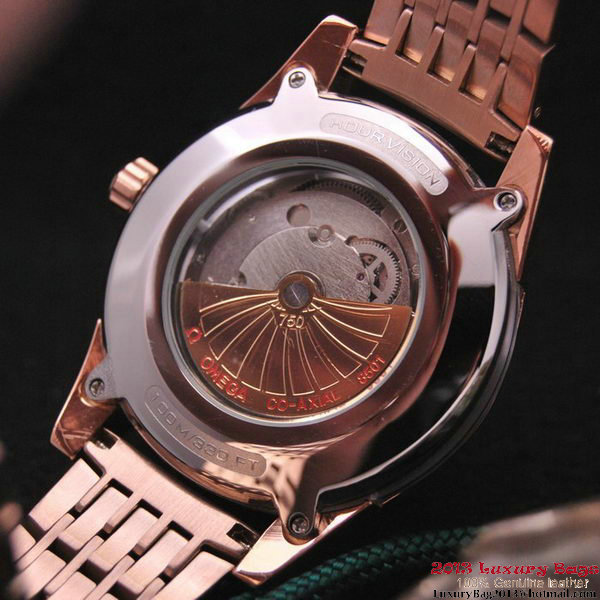 OMEGA DE VILLE HOUR VISION ANNUAL CALENDAR Red Gold on Red Gold Strap OM77129