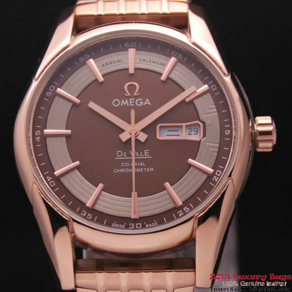 OMEGA DE VILLE HOUR VISION ANNUAL CALENDAR Red Gold on Red Gold Strap OM77129