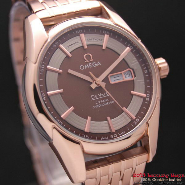 OMEGA DE VILLE HOUR VISION ANNUAL CALENDAR Red Gold on Red Gold Strap OM77129