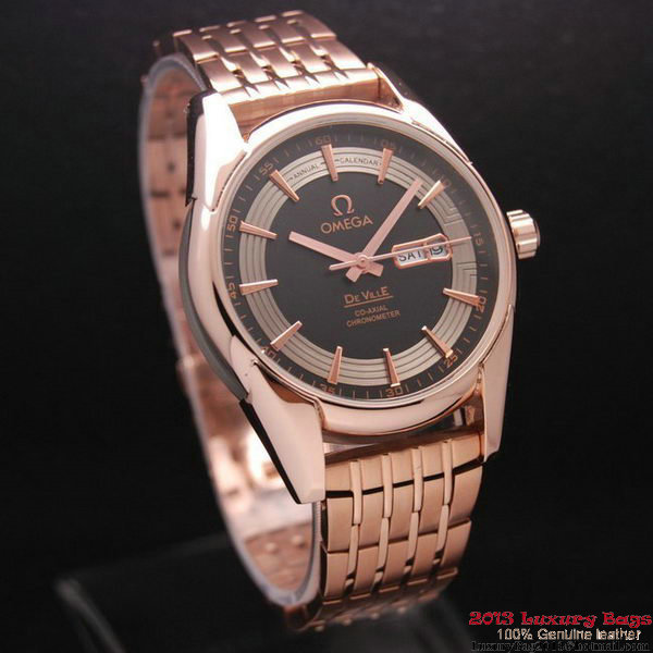 OMEGA DE VILLE HOUR VISION ANNUAL CALENDAR Red Gold on Red Gold Strap OM77130