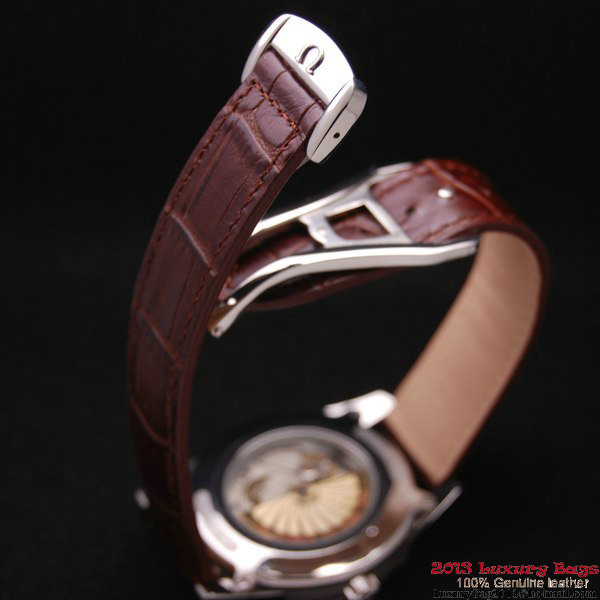 OMEGA DE VILLE HOUR VISION ANNUAL CALENDAR Steel on Brown Leather Strap OM77101