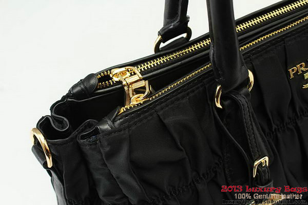 Prada Gaufre Fabric Top Handle Bag BN1788 Black