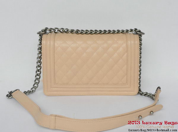 Boy Chanel Flap Shoulder Bag Classic Cannage Patterns A67086 Apricot