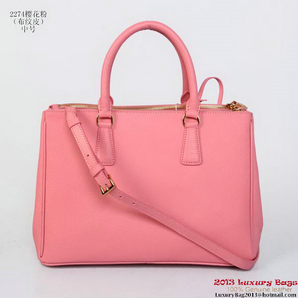 Prada Saffiano Calf Leather Tote Bag 2274 Pink