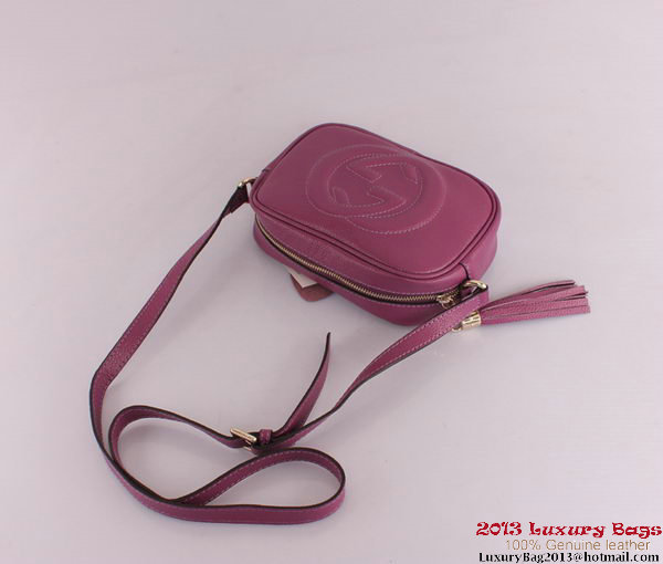 Gucci Soho Calfskin Leather Disco Bag 308364 Purple