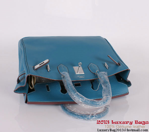 Hermes Birkin 35CM Tote Bag Clemence Leather H-35 Blue