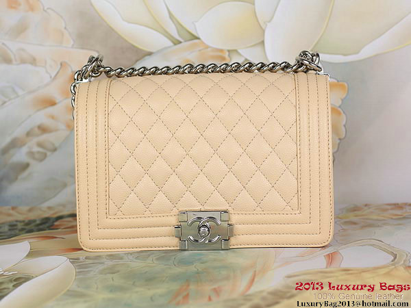 2013 Boy Chanel Flap Shoulder Bag Classic Cannage Patterns A67025 Apricot