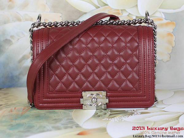 2013 Boy Chanel Flap Shoulder Bag Classic Cannage Patterns A67025 Burgundy