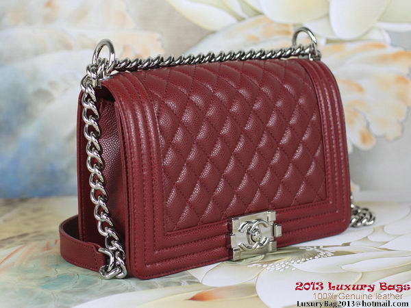 2013 Boy Chanel Flap Shoulder Bag Classic Cannage Patterns A67025 Burgundy