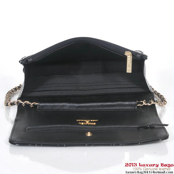 Chanel A30193 Black Patent Leather Flap Bag Gold