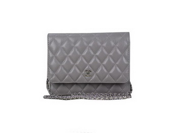 Chanel A33814 Original Cannage Leather mini Flap Bag Grey