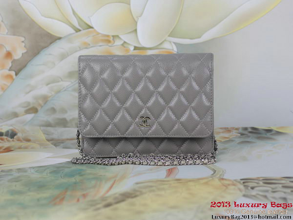 Chanel A33814 Original Cannage Leather mini Flap Bag Grey