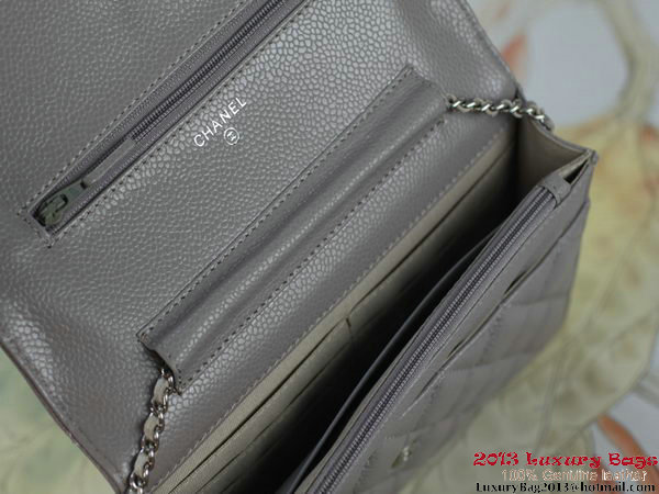 Chanel A33814 Original Cannage Leather mini Flap Bag Grey