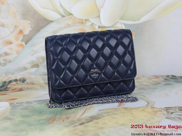 Chanel A33814 Original Leather mini Flap Bag Dark Blue