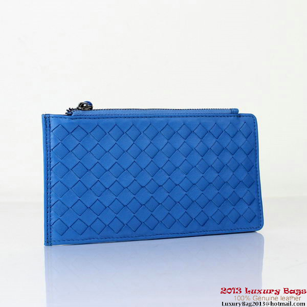 Bottega Veneta Intrecciato Light Calf Card Case BV188 Blue