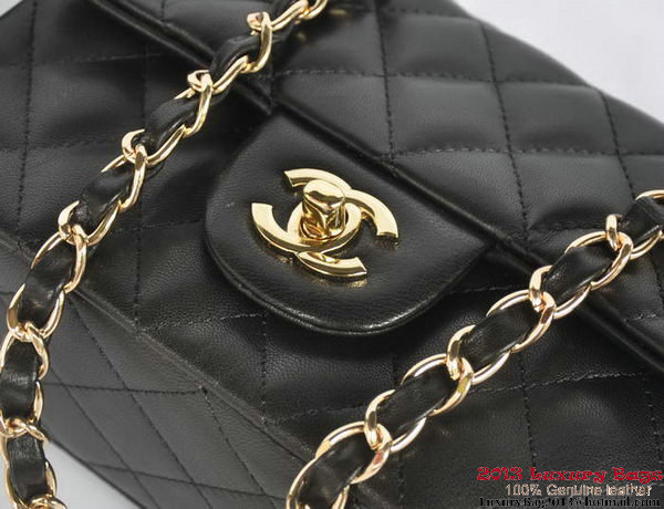 Chanel Classic Flap Bags Black Original Sheepskin Leather A1116 Gold